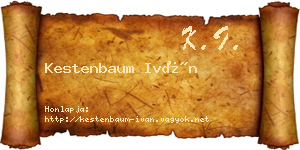 Kestenbaum Iván névjegykártya